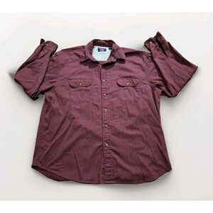 Wrangler Shirt Mens Xl‎ Maroon Long Sleeve Outdoors Workwear Timber Creek